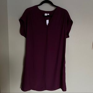 GAP Maroon Shortsleeved V-Neck Dress